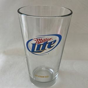Miller Lite Beer Glass 16 Oz Taste Activator Glass  3 1/2 In Round 6 In Tall